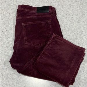 PAIGE Federal Corduroy 33X33 - Vintage Cranberry